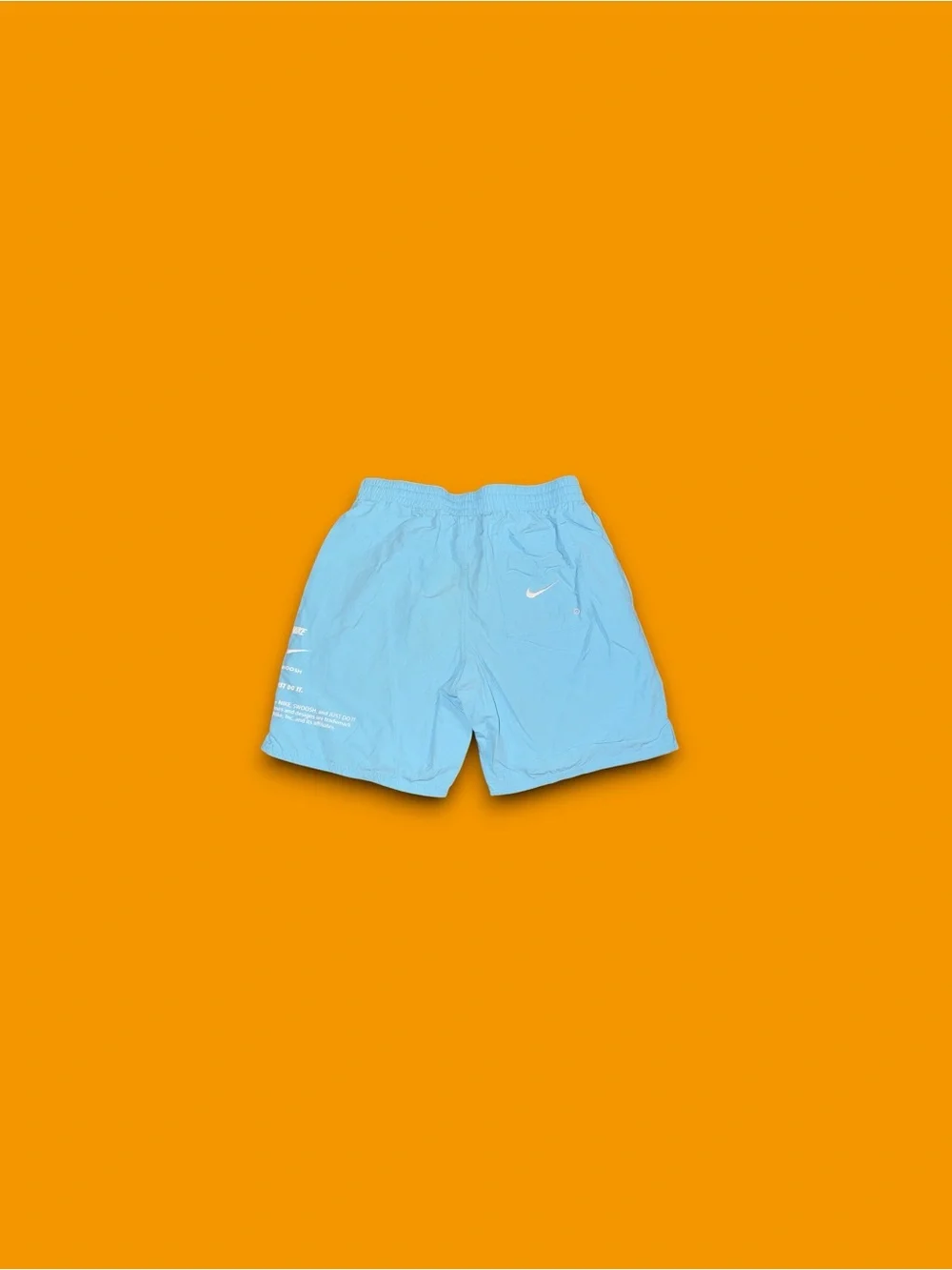 Nike sportswear mesh lined big swoosh athletic shorts light blue mens small